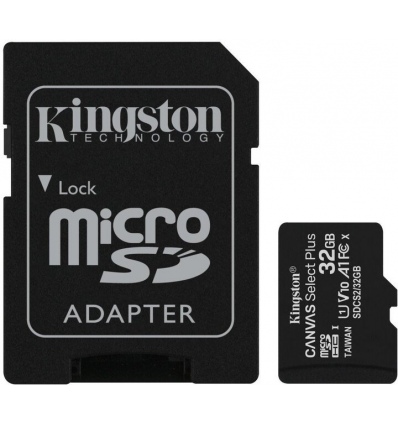 Kingston Canvas Select Plus A1/micro SDHC/32GB/UHS-I U1 / Class 10/+ Adaptér