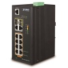 Planet IGS-4215-8P2T2S průmyslový L2 switch, 8x1Gb, 2x1Gb SFP, 8x PoE 802.3at 240W, 48~54VDC, -40~75°C, IP30