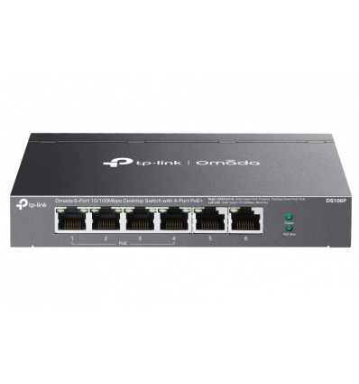 TP-Link DS106P, Omada switch, 4x 100 Mbps PoE+, 2x LAN, 67W PoE budget, Extend mod