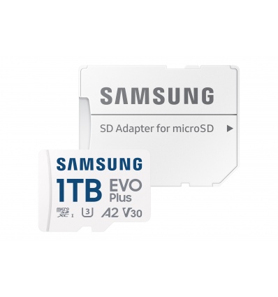 Samsung EVO Plus/micro SDXC/1TB/UHS-I U3 / Class 10/+ Adaptér/Bílá