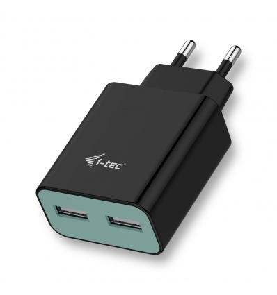 i-tec USB Power Charger 2 Port 2.4A Black