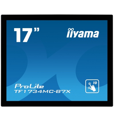 17" iiyama TF1734MC-B7X: TN, 1280x1024, capacitive, 10P, 350cd/m2, VGA, DP, HDMI, IP65, černý