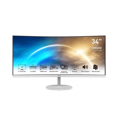 MSI Pro/MP341CQW/34"/VA/3440x1440/100Hz/1ms/White/2R