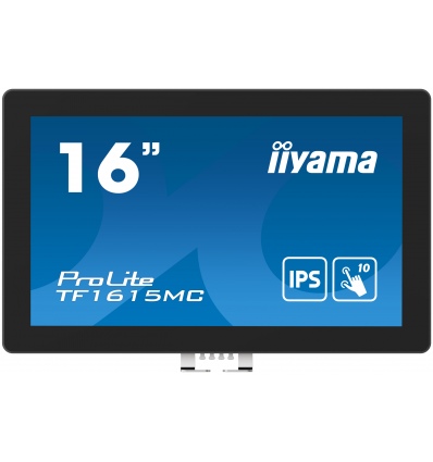 16" iiyama TF1615MC-B1: FHD,10P,IP65,HDMI,DP,VGA