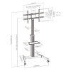 ALU pojízdný stojan Brateck FS44-46TW pro TV 37"-86" 50kg police