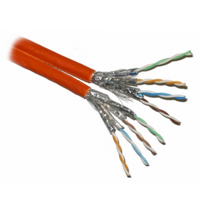 PLANET kabel FTP, drát, Cat 6A, 4p, 500MHz, LS0H, stíněný každý pár, Planet Elite, oranžový, Dca, balení 100m TWIN