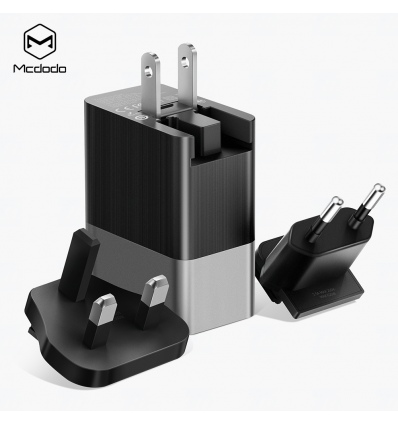 Mcdodo nabíječka Cube serie 220V, EU / US / UK zásuvka, 3x USB, 3.4A, bez kabelu, černá