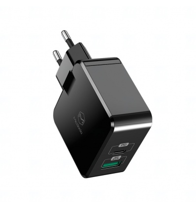 Mcdodo nabíječka 220V, USB / USB C Power Delivery, 30W, bez kabelu, černá