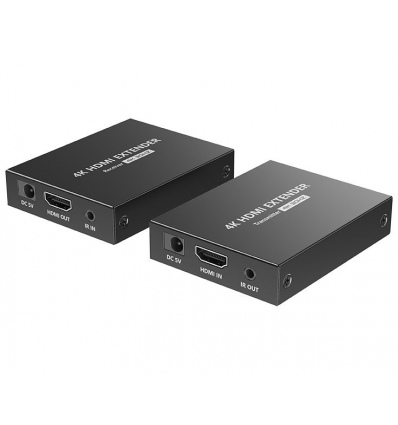 XtendLan CAT6 HDMI extender, vysílač+přijímač, 40m 4k/2k/1080p po jednom CAT6 kabelu, POC, přenos IR