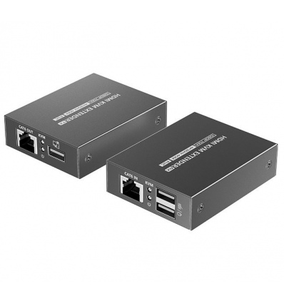 XtendLan CAT6 HDMI extender, vysílač+přijímač, 40m 4k/2k/1080p po jednom CAT6 kabelu, POC, přenos IR a USB (KVM)