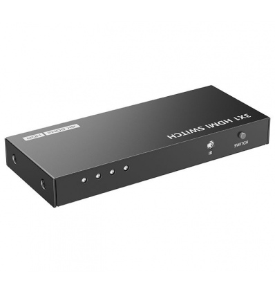 XtendLan HDMI prepínac, 3 vstupy / 1 výstup, do 4k@60Hz (2160p), dálkové ovládání (IR)