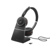 Jabra Evolve 75 SE/Stereo/ANC/BT/Bezdrát/MS/Stand/Černá-červená