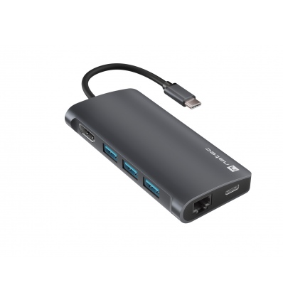 Natec multiport adaptér FOWLER 2 3X USB 3.0 HUB, HDMI 4K, USB-C, RJ45, SD, MICRO SD