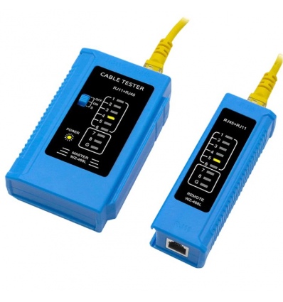 W-Star Tester kabelů UTP WS468BU RJ45 RJ11 STP Cat5e Cat7 modrá