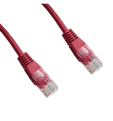 DATACOM patch cord UTP cat5e 5M červený