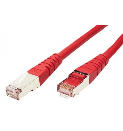 Patchkabel S/FTP,Cat6,2xRJ45, 0,5m červený