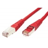 Patchkabel S/FTP,Cat6,2xRJ45, 0,5m červený