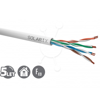 Kabel licna Solarix CAT5E UTP PVC šedý 305m/box SXKL-5E-UTP-PVC