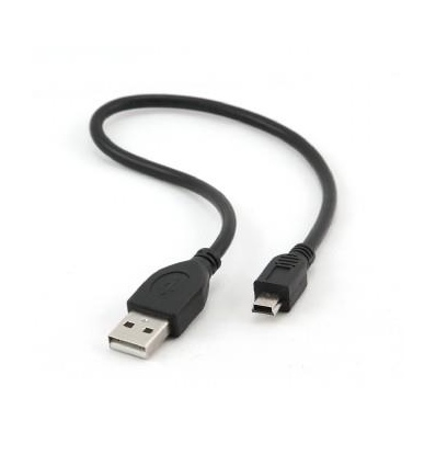 Kabel USB A-MINI 5PM 2.0 30cm HQ, zlac kontakty