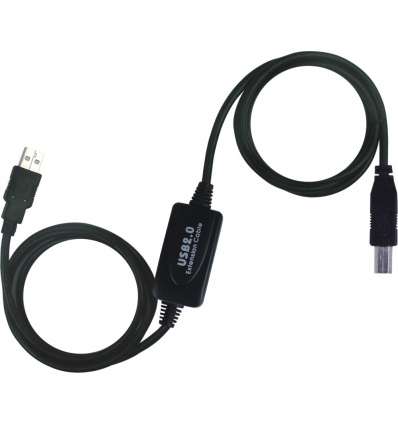 PremiumCord USB 2.0 repeater a propojovací kabel A/M-B/M 10m