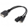 PremiumCord USB redukce kabel USB A/female+Micro USB/female - Micro USB/male OTG