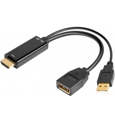 PremiumCord adaptér HDMI to DisplayPort Male/Female s napájením z USB