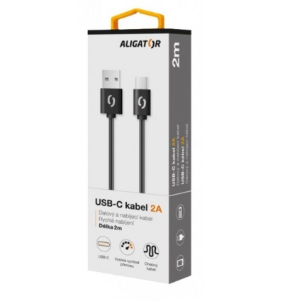 ALIGATOR Datový kabel 2A USB-C 2 m černý