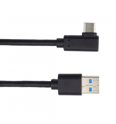 PremiumCord Kabel USB typ C/M zahnutý konektor 90° - USB 3.0 A/M, 50cm