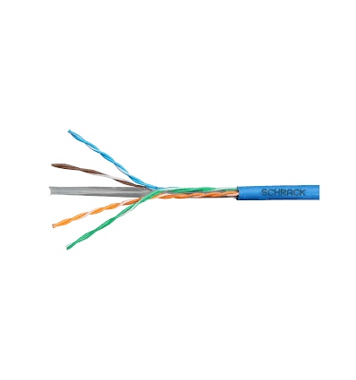 Kabel U/UTP Cat.6 4x2xAWG24 300 MHz, LS0H modrý, Eca