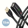 AXAGON ADR-215, USB 2.0 A-M - A-F aktivní prodlužovací / repeater kabel, 15m