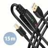 AXAGON ADR-215B, USB 2.0 A-M - B-M aktivní propojovací / repeater kabel, 15m