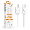 Datový kabel ALIGATOR POWER 100W, USB-C/USB-C 5A, 1,5m bílý