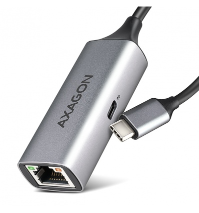 AXAGON ADE-TXPD, USB-C 3.2 Gen 1 - Gigabit Ethernet síťová karta, Asix AX88179, PD 100W, auto instal