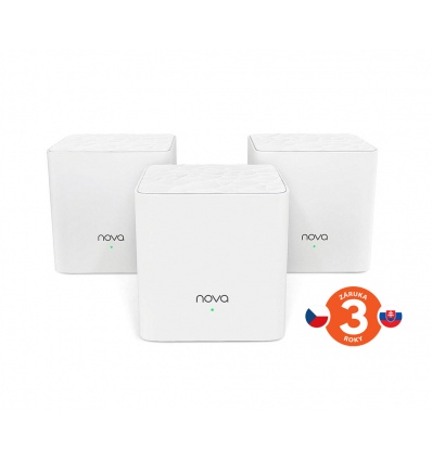 Tenda Nova MW3 (3-pack) WiFi AC1200 Mesh system Dual Band, 2x LAN/WAN, MU-MIMO, SMART aplikace