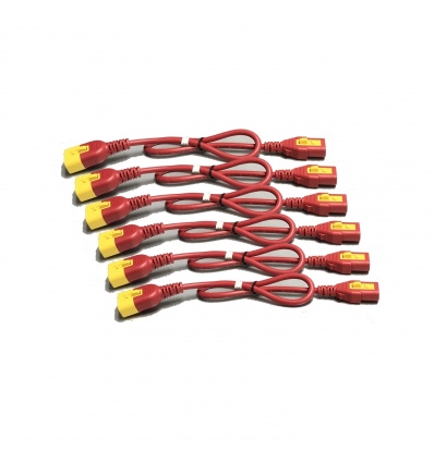 Power Cord Kit (6 ea), Locking, C13 TO C14, 0.6m, Red