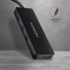 AXAGON HUE-G1A, 4x USB 3.2 Gen 1 SLIM hub, kabel Type-A 14cm napevno