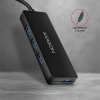 AXAGON HUE-G1C, 4x USB 3.2 Gen 1 SLIM hub, kabel Type-C 14cm napevno