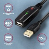 AXAGON ADR-215, USB 2.0 A-M - A-F aktivní prodlužovací / repeater kabel, 15m