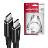 AXAGON BUCM-CM15AB, HQ kabel USB-C - USB-C, 1.5m, USB 2.0, PD 60W 3A, ALU, oplet, černý