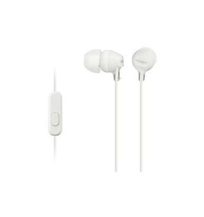 SONY sluchátka MDR-EX15AP, handsfree, bílé