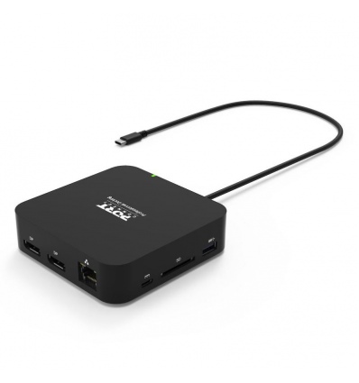 PORT CONNECT USB-C Dokovací stanice 10v1, 2x4K Display Port, 5x USB-A, USB-C 85W PD, Ethernet, SD