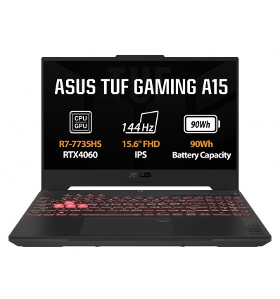 ASUS TUF Gaming A15/FA507NV/R7-7735HS/15,6"/FHD/16GB/1TB SSD/RTX 4060/W11H/Gray/2R