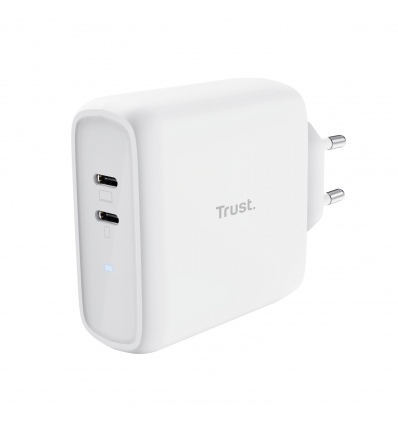 TRUST MAXO 65W 2P USB-C CHARGER WHT