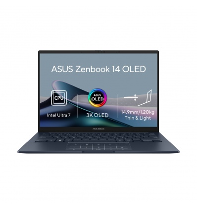 ASUS Zenbook 14 OLED/UX3405MA/U7-155H/14"/2880x1800/T/16GB/1TB SSD/Arc Xe/W11H/Blue/2R