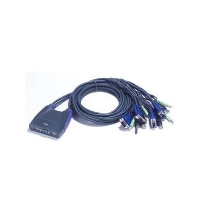 Aten 4-port KVM USB mini, audio, 1.8m kabely