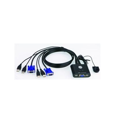 Aten 2-port KVM USB mini, 1m kabely, DO