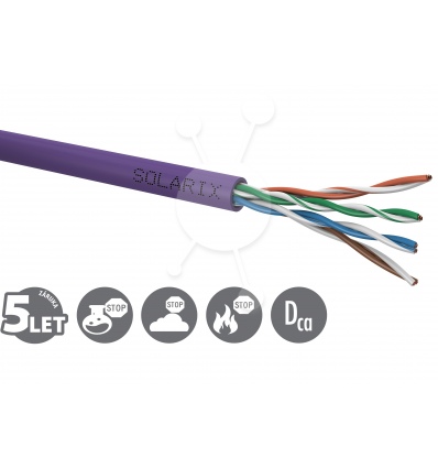 Instalační kabel Solarix CAT5E UTP LSOH Dca-s1,d2,a1 305m/box SXKD-5E-UTP-LSOH