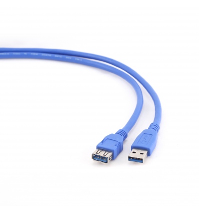 Kabel USB A-A 1,8m USB 3.0 prodlužovací, modrý