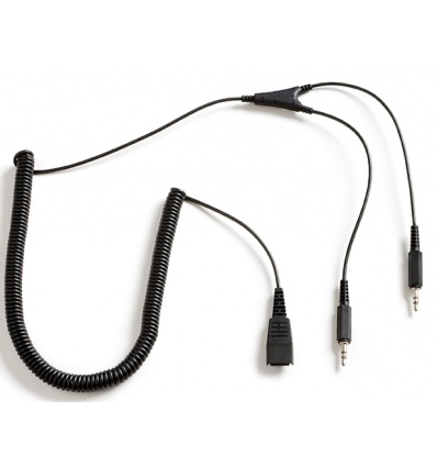 Jabra QD-2x3,5mm, 0,5-2m, coiled