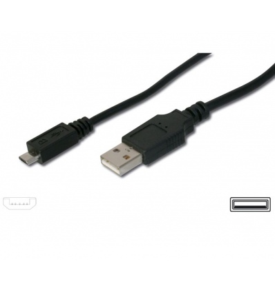 Kabel micro USB 2.0, A-B 0,75m,pro rychlé nabíjení